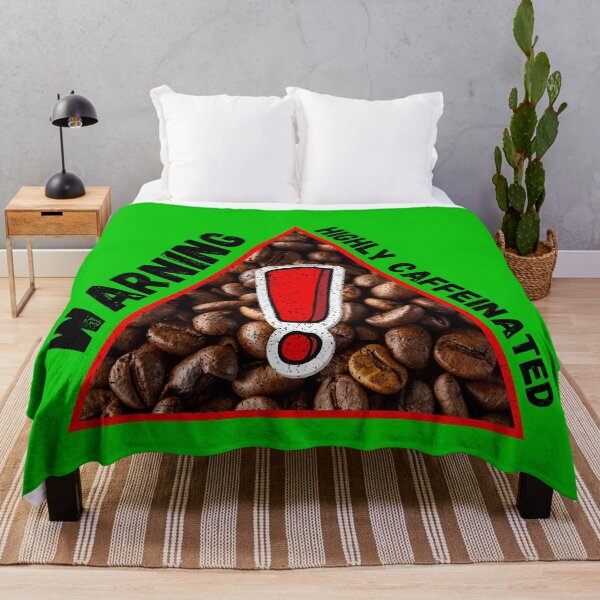 Item preview, Warning Highly Caffeinated Coffee Beans Triangle Warning Sign In Green designed and sold by LuckyKermit.