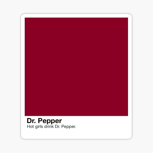 Dr Pepper Pantone Sticker For Sale By Lovelyviolet Redbubble 3976