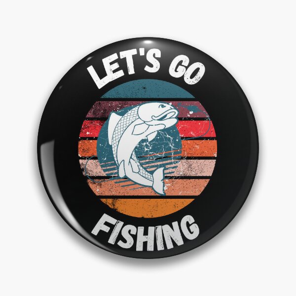 Item preview, Let's Go Fishing Fish On A Hook Retro Sunset Grunge Effect In Black designed and sold by LuckyKermit.