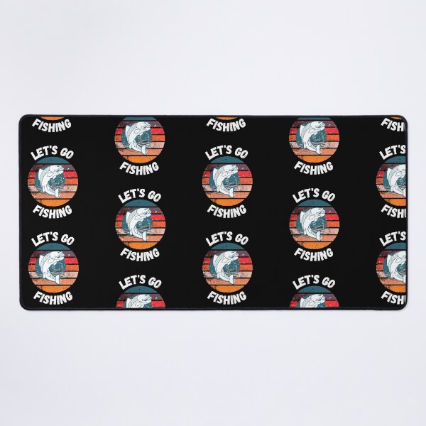 Item preview, Let's Go Fishing Fish On A Hook Retro Sunset Grunge Effect In Black designed and sold by LuckyKermit.