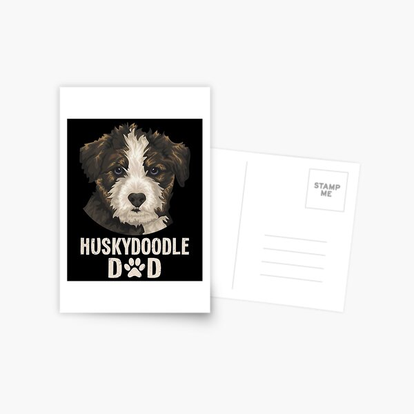 Cute Huskydoodle Dad, Funny Face Huskydoodle Siberian Gifts Postcard
