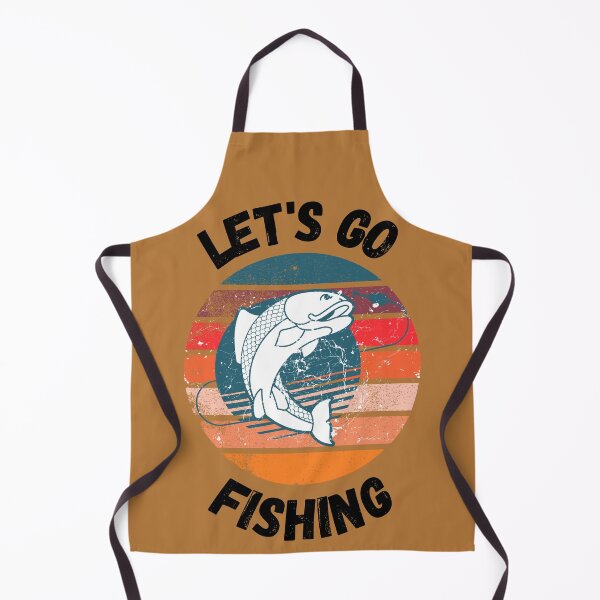 Item preview, Let's Go Fishing Fish On A Hook Retro Sunset Grunge Effect In Light Brown designed and sold by LuckyKermit.