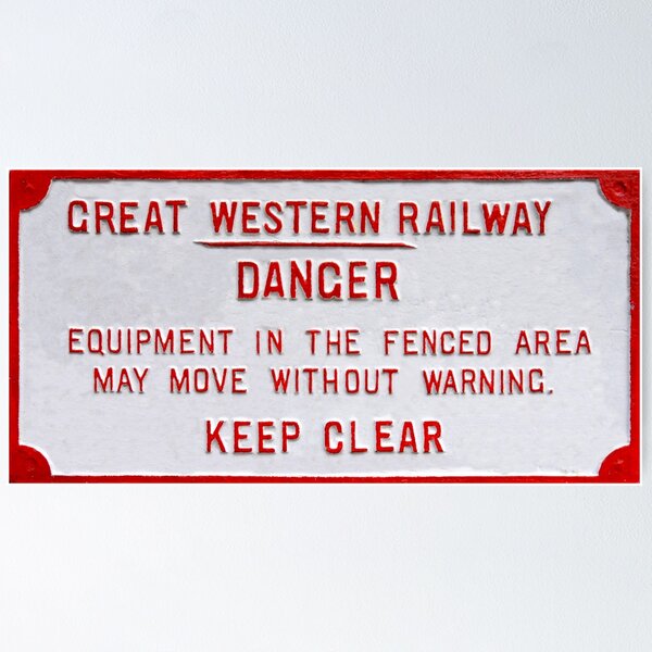 Artikelvorschau, Vintage Great Western Railway Warnschild entworfen und verkauft von Random Railways.