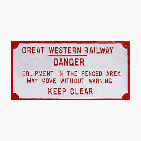 Item preview, Vintage Great Western Railway warning sign designed and sold by Random Railways.