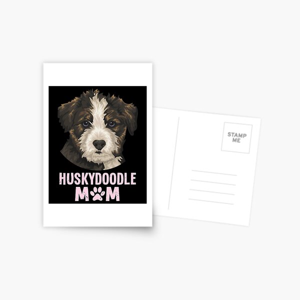 Cute Huskydoodle Mom, Funny Face Huskydoodle Siberian Gifts Postcard