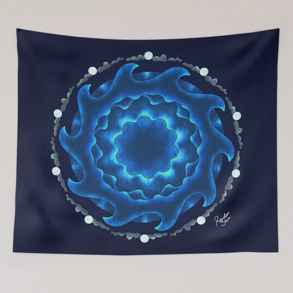 Item preview, Fluorescent Waves, Worldflower 27, Seascape Abstract Digital Art. designed and sold by Random Shern Creations.