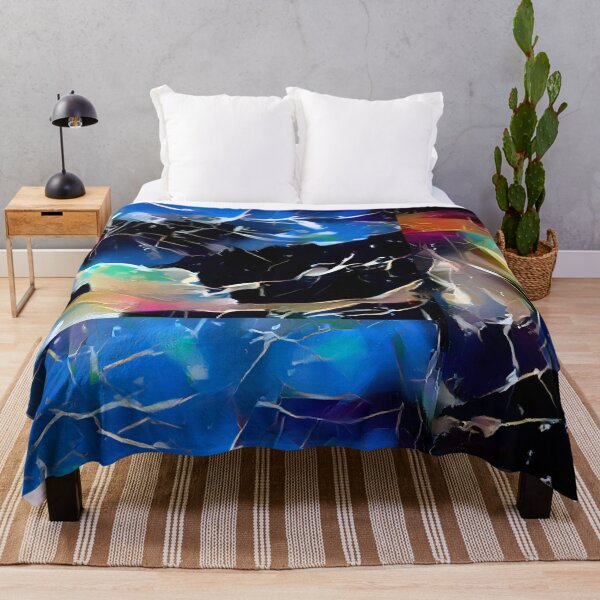 Item preview, Crackle Sea Waves Space Abstract Blue designed and sold by InterpreTees.