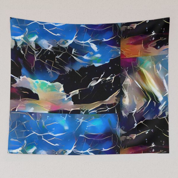 Item preview, Crackle Sea Waves Space Abstract Blue designed and sold by InterpreTees.