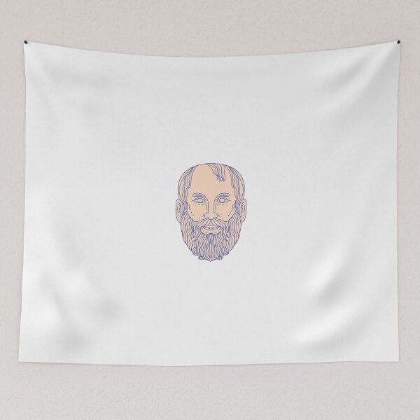 Item preview, Plato Greek Philosopher Head Mono Line designed and sold by patrimonio.
