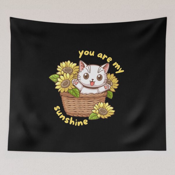 Item preview, You Are My Sunshine Cat Sunflower Basket designed and sold by NerdCulture.