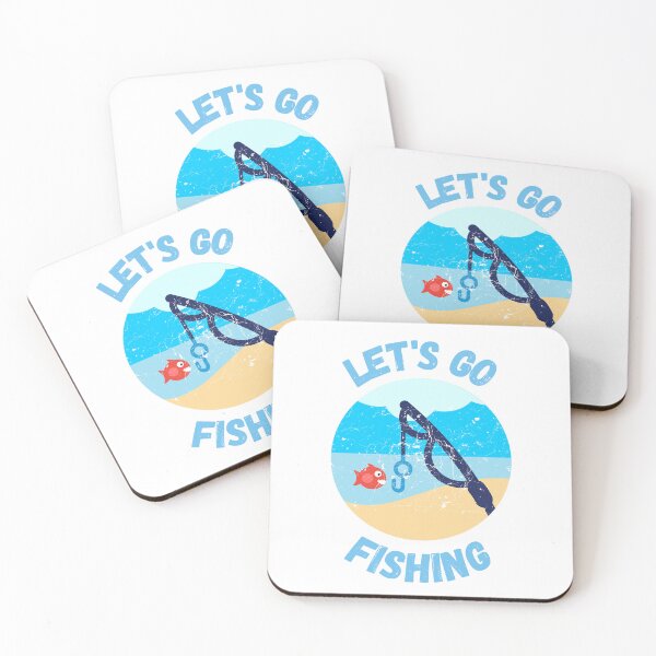 Item preview, Let's Go Fishing Blue Fish Rod Grunge Effect designed and sold by LuckyKermit.