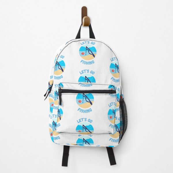 Item preview, Let's Go Fishing Blue Fish Rod Grunge Effect designed and sold by LuckyKermit.