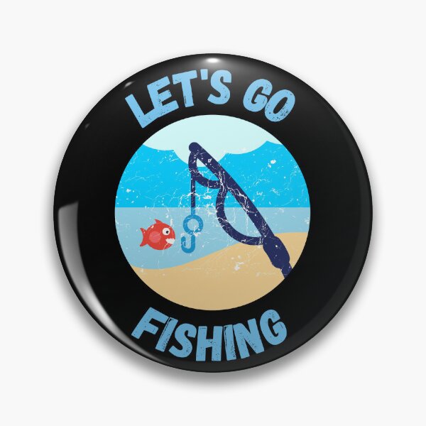 Item preview, Let's Go Fishing Blue Fish Rod Grunge Effect In Black designed and sold by LuckyKermit.