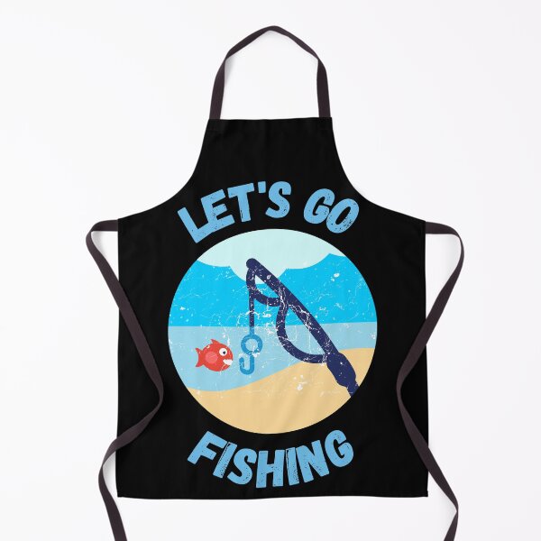 Item preview, Let's Go Fishing Blue Fish Rod Grunge Effect In Black designed and sold by LuckyKermit.