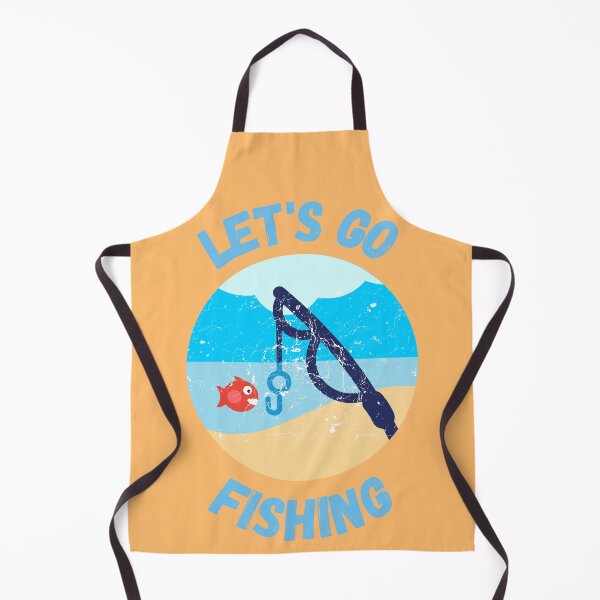 Item preview, Let's Go Fishing Blue Fish Rod Grunge Effect In Peach Color designed and sold by LuckyKermit.