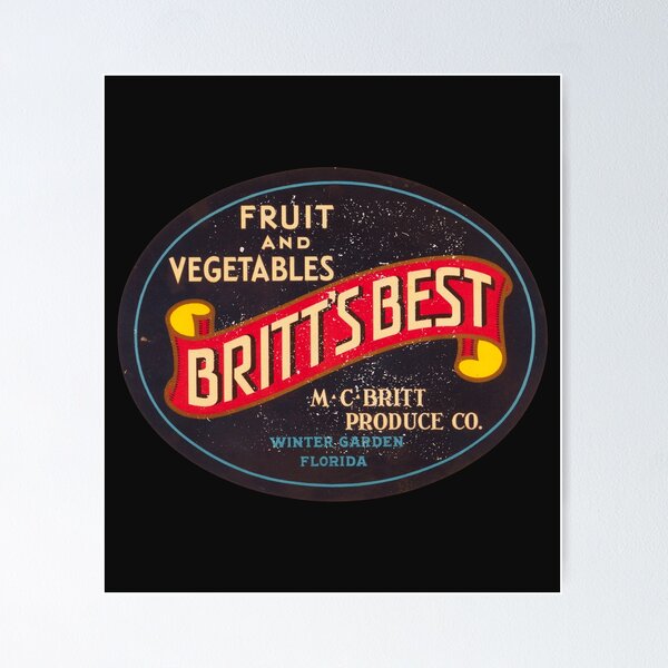 Item preview,  Britt's Best | American Vintage Fruit Crate Label  designed and sold by AfricaSkyBlue.