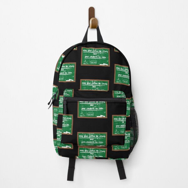 Item preview, May Your Coffee Be Strong And Your Students Be Calm Teachers Quotes School Green Board Chalk Writing In Black designed and sold by LuckyKermit.