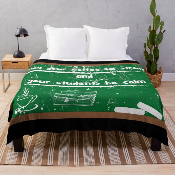 Item preview, May Your Coffee Be Strong And Your Students Be Calm Teachers Quotes School Green Board Chalk Writing In Black designed and sold by LuckyKermit.