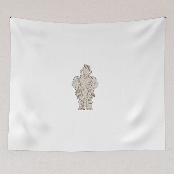 Item preview, War Elephant Mahout Rider Drawing designed and sold by patrimonio.