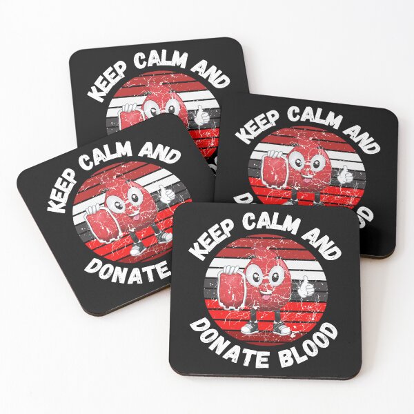 Item preview, Keep Calm And Donate Blood Bloodbag With Retro Sunset Grunge Effect In Black designed and sold by LuckyKermit.