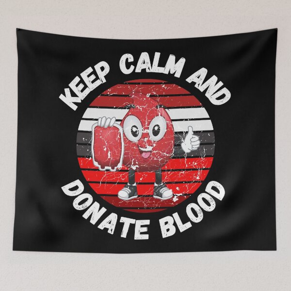 Item preview, Keep Calm And Donate Blood Bloodbag With Retro Sunset Grunge Effect In Black designed and sold by LuckyKermit.