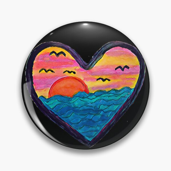 Item preview, Ocean Sunset Heart designed and sold by LuvbuzzArt.