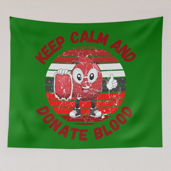 Item preview, Keep Calm And Donate Blood Bloodbag With Retro Sunset Grunge Effect In Green designed and sold by LuckyKermit.
