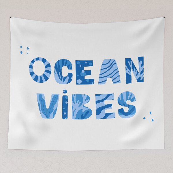 Item preview, "Ocean vibes" decorative lettering designed and sold by Eridanka.