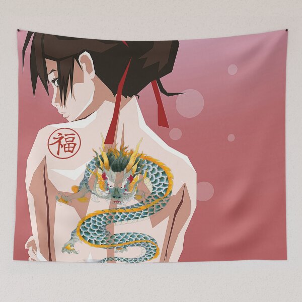 Item preview, Japanese Girl with Dragon Tattoo on Her Back designed and sold by RyanCaudell.