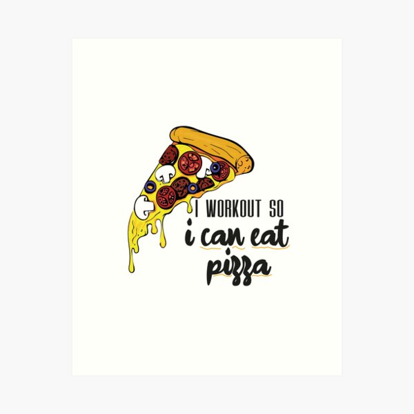 I Workout So I can Eat Pizza, workouts routines, gifts for gym lovers,  unique birthday gifts idea for men, funny quotes with pizza Sticker for  Sale by Whmode