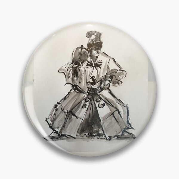 Item preview, Gyoji - Ink wash painting of a Sumo Referee on vintage 11x14" paper designed and sold by Rebecca Rees.