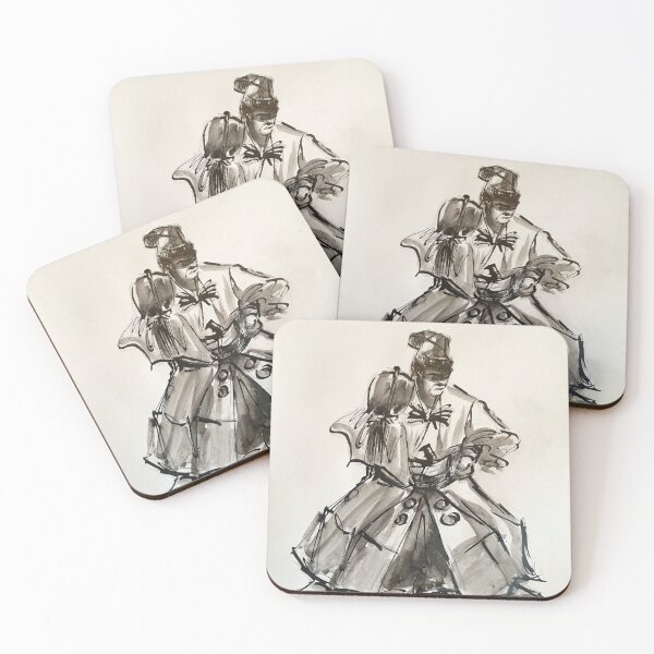 Item preview, Gyoji - Ink wash painting of a Sumo Referee on vintage 11x14" paper designed and sold by Rebecca Rees.