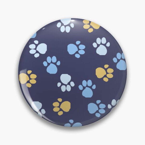 Item preview, Tan and blue Blue Heeler Paw Prints on Dark Blue Background designed and sold by LawsonFabrics.