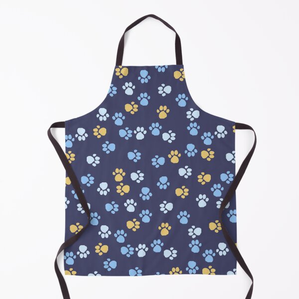 Item preview, Tan and blue Blue Heeler Paw Prints on Dark Blue Background designed and sold by LawsonFabrics.