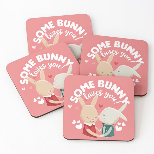 Item preview, Some Bunny Loves You Valentines Pun Couple Love designed and sold by StickerbashCo.