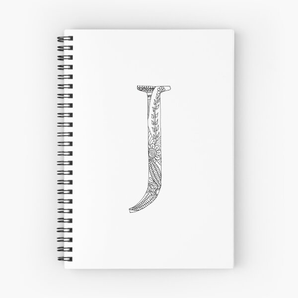 Item preview, Henna Alphabet J / Henna Letter J - Black Henna Line Art designed and sold by Mrs-PenLine.