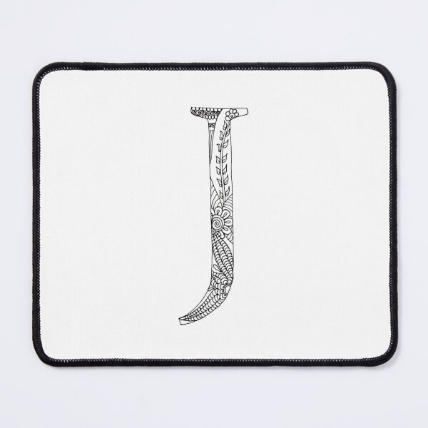 Item preview, Henna Alphabet J / Henna Letter J - Black Henna Line Art designed and sold by Mrs-PenLine.
