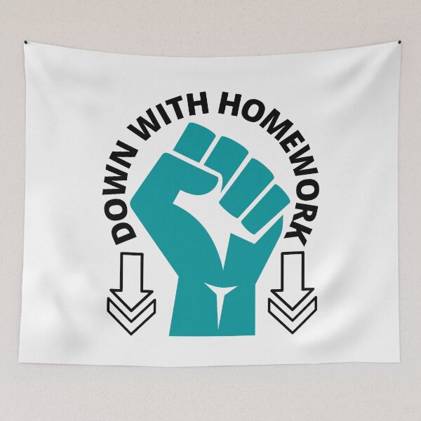 Item preview, Down With Homework, Funny School Design,  designed and sold by Coralgb.