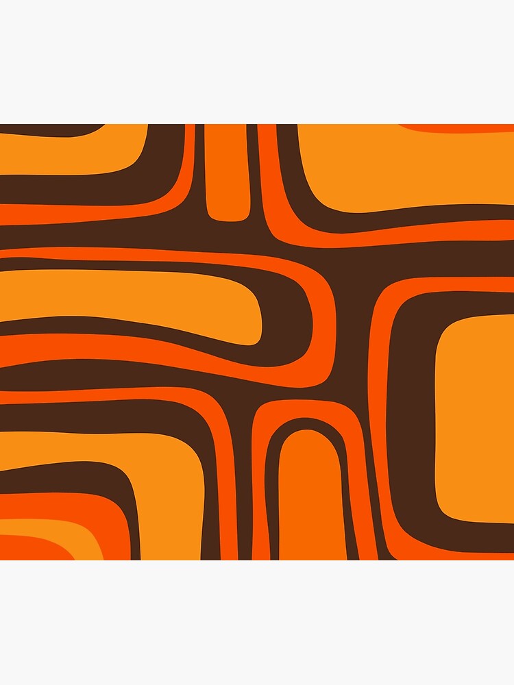 Thumbnail 2 of 2, Duvet Cover, Palm Springs Retro Mid-Century Modern Abstract Pattern in 70s Brown and Orange designed and sold by kierkegaard.