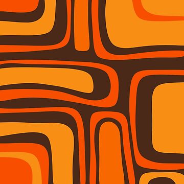 Artwork thumbnail, Palm Springs Retro Mid-Century Modern Abstract Pattern in 70s Brown and Orange by kierkegaard