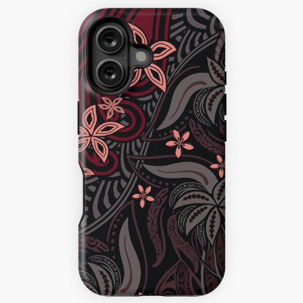 Vista previa del artículo con la obra «Polinesio - Hawaiano - Samoano Rojo Tribal Floral», diseñado y vendido por sunnthreads.