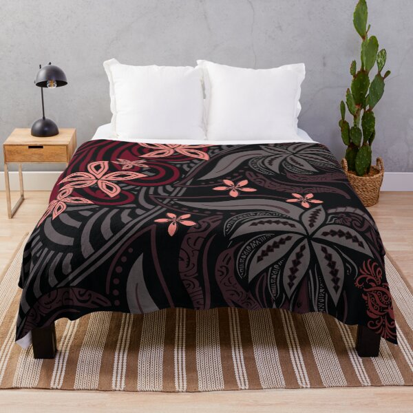 Item preview, Polynesian - Hawaiian - Samoan Red Tribal Floral  designed and sold by sunnthreads.