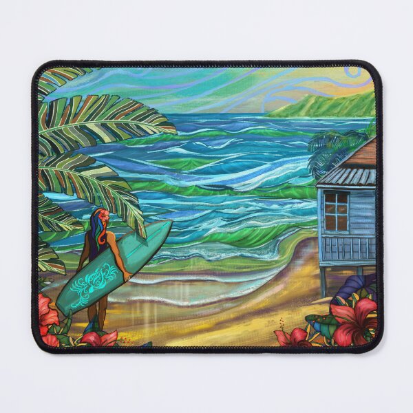 Item preview, Vintage Hawaiian Surfer Girl Fine Art Print designed and sold by sunnthreads.