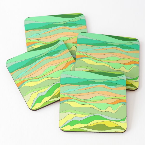 Item preview, Green, waves in the sea, wave pattern, green waves, lines, linear pattern designed and sold by Noe91.