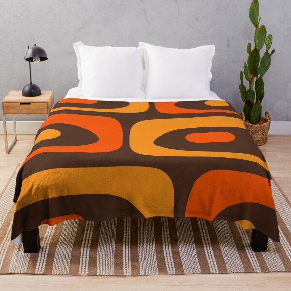 Item preview, Mid-Century Modern Piquet Retro Minimalist Abstract in 70s Brown and Orange designed and sold by kierkegaard.