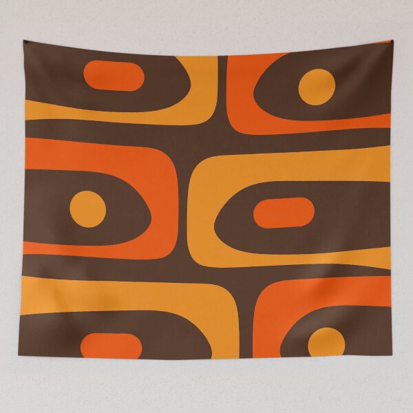 Item preview, Mid-Century Modern Piquet Retro Minimalist Abstract in 70s Brown and Orange designed and sold by kierkegaard.
