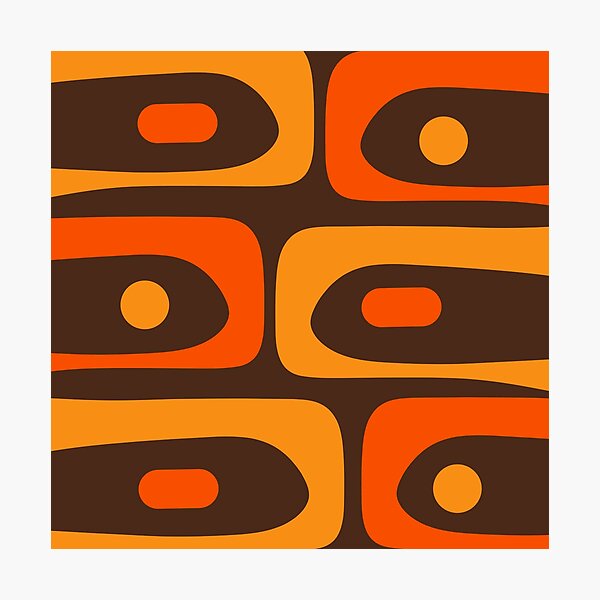 Item preview, Mid-Century Modern Piquet Retro Minimalist Abstract in 70s Brown and Orange designed and sold by kierkegaard.