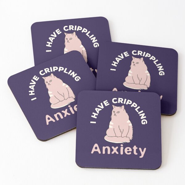 Item preview, I Have Crippling Anxiety Pastel Goth Cat designed and sold by jaygo.