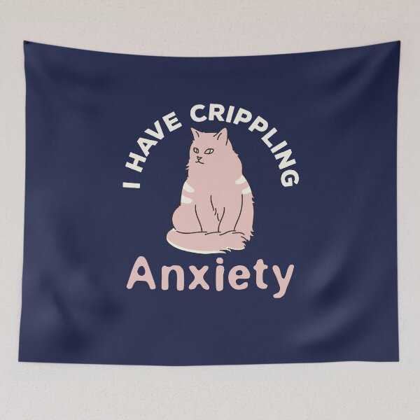 Item preview, I Have Crippling Anxiety Pastel Goth Cat designed and sold by jaygo.
