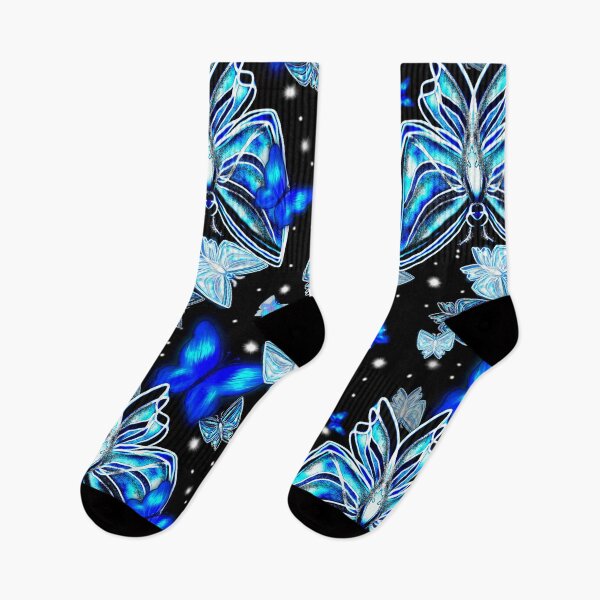 Item preview, Blue night butterfly seamless pattern  designed and sold by Roselove4869.